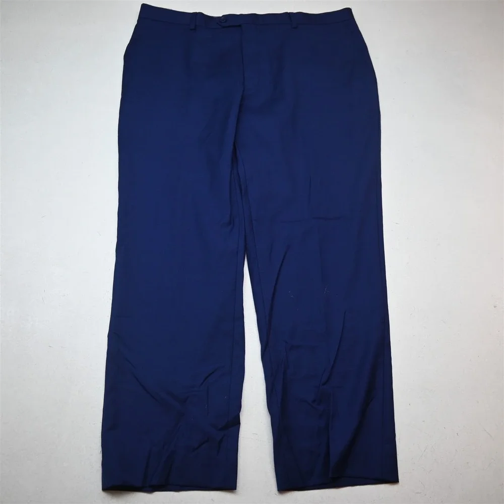 Mantoni 46R 38x30 Blue 100% Wool Soft Shoulder Mens Jacket Pants Suit